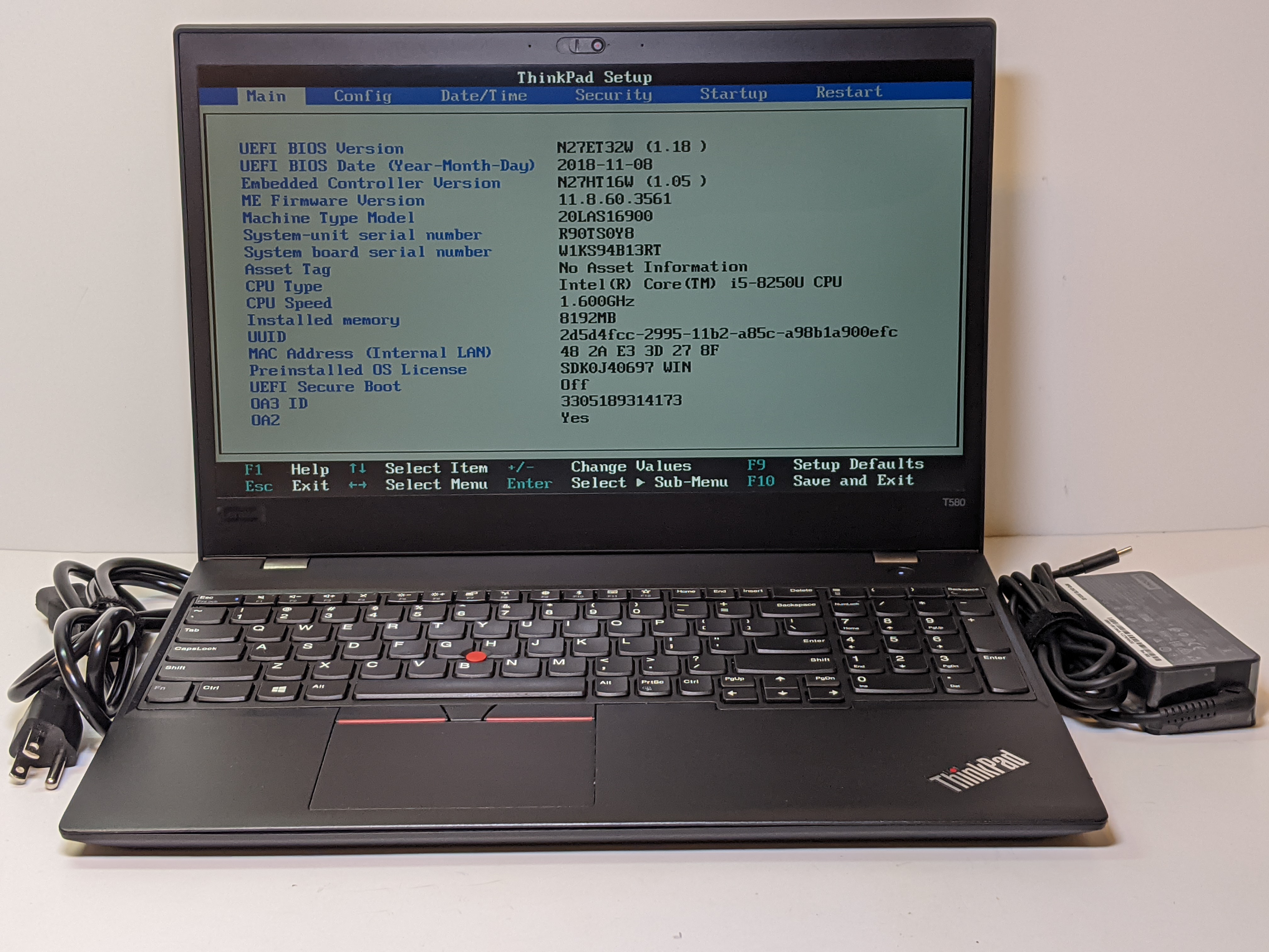 pic of Lenovo Thinkpad T580 15.6" 8th Gen Intel i5-8250U @1.60GHz 8GB 512GB SSD FHD